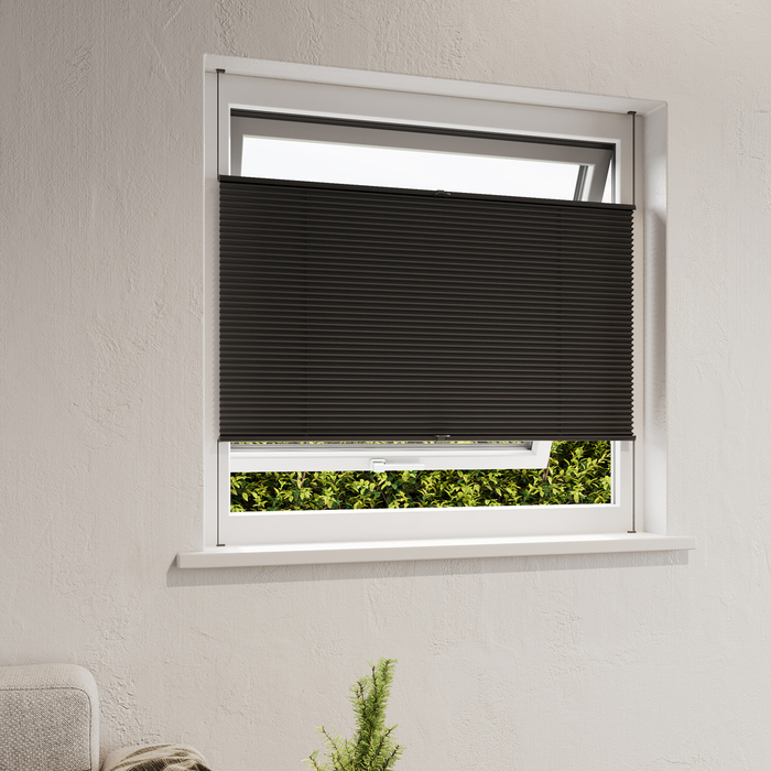 Plisségardin Touch Up & Down svart 80 x 130 cm